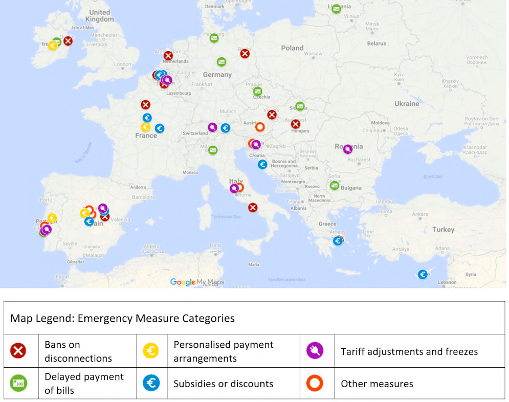 Global Map of COVID-19 Household Energy Services Relief Measures