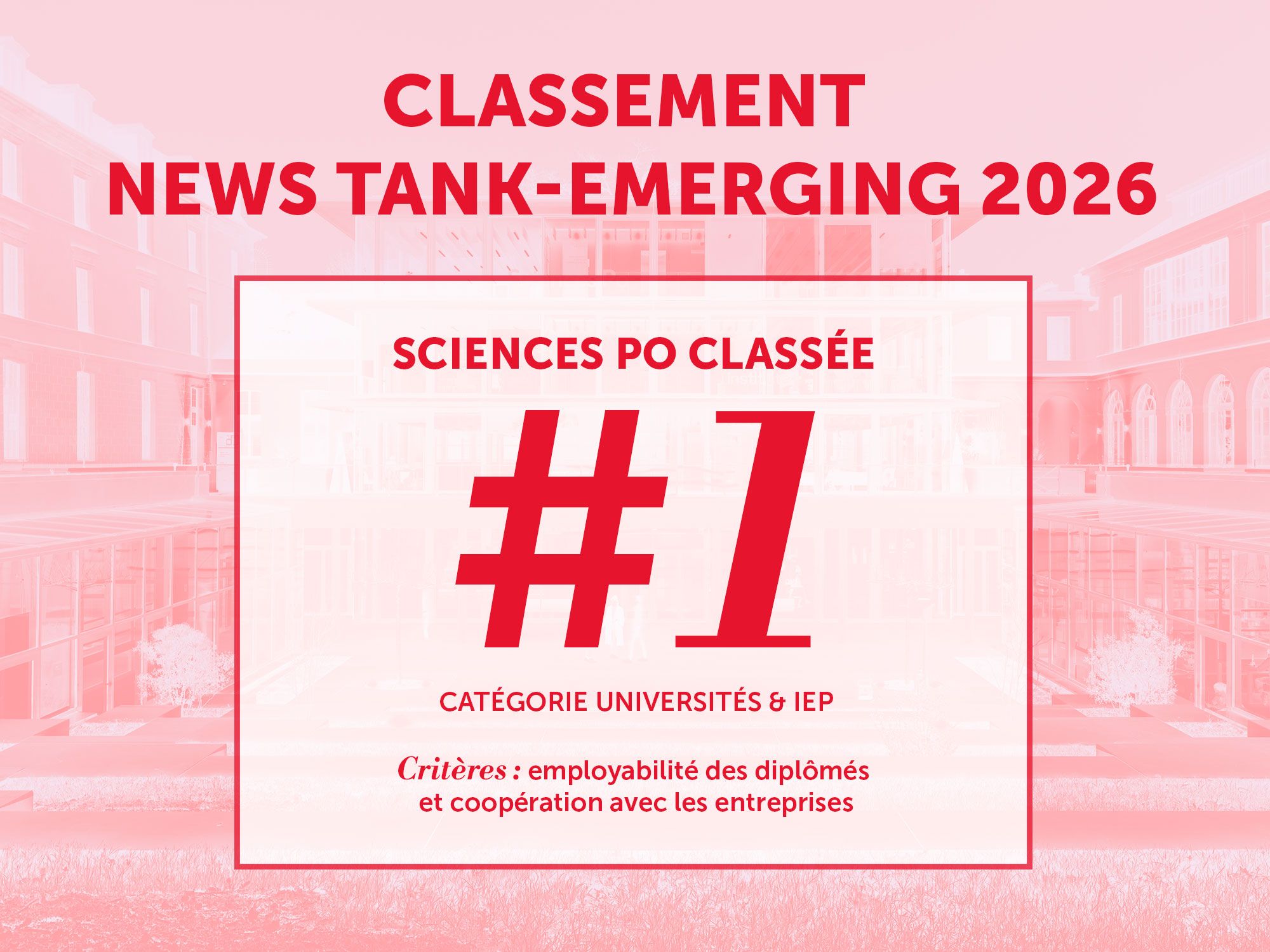 Classement News Tank Emerging 2026 Sciences Po class ée #1