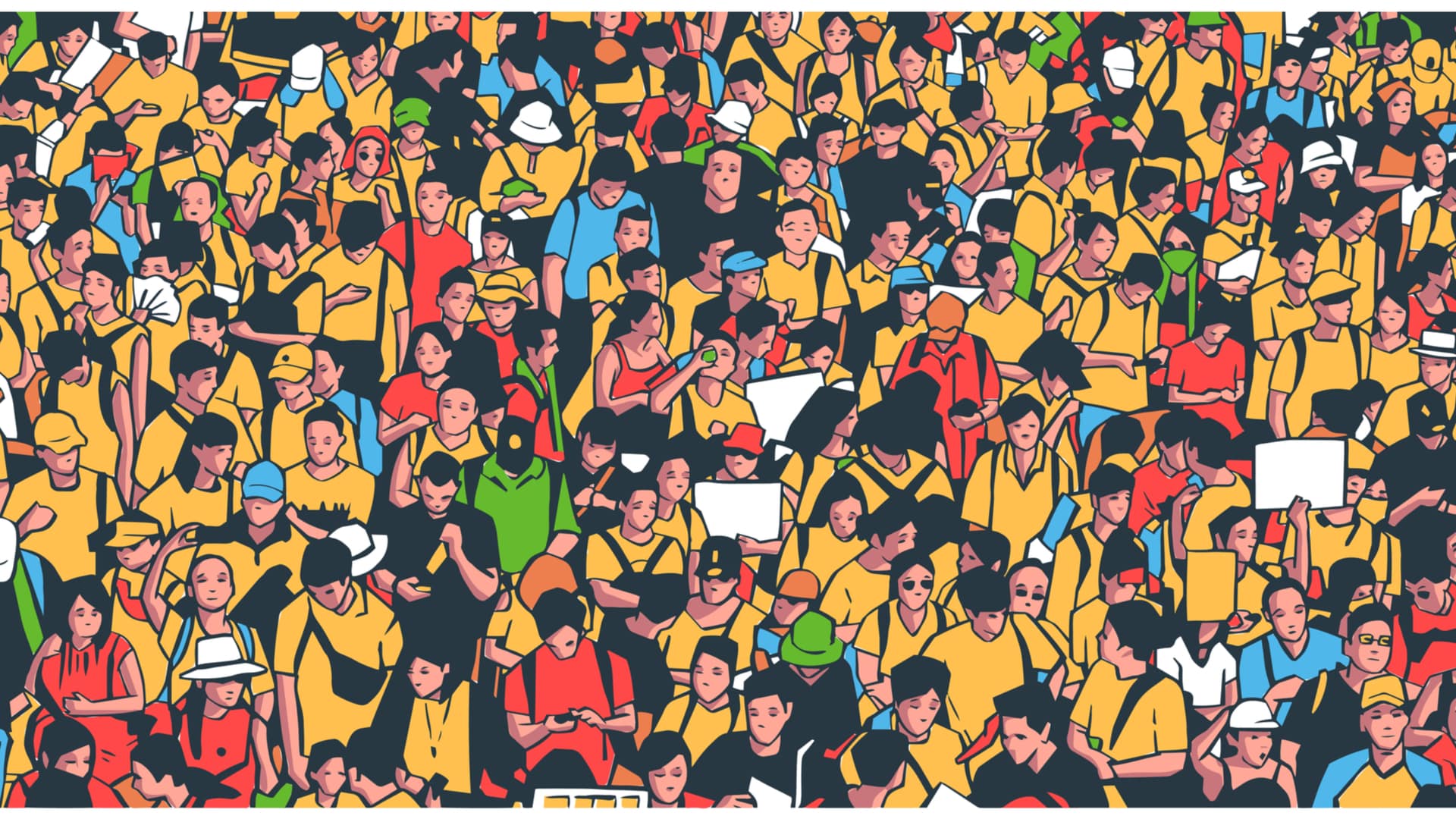 Illustration of a large rally