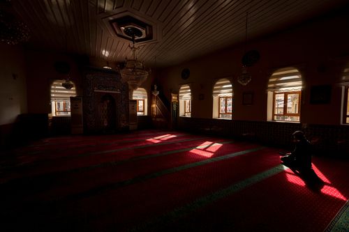 An empty mosque in Ankara.