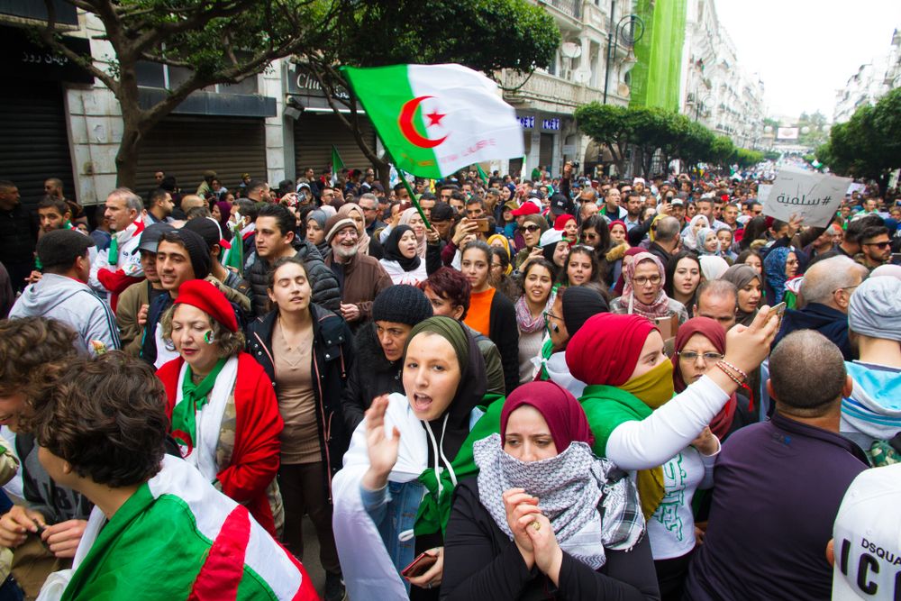 Demonstration in Algiers on 8 Mars 2019, international women's day.