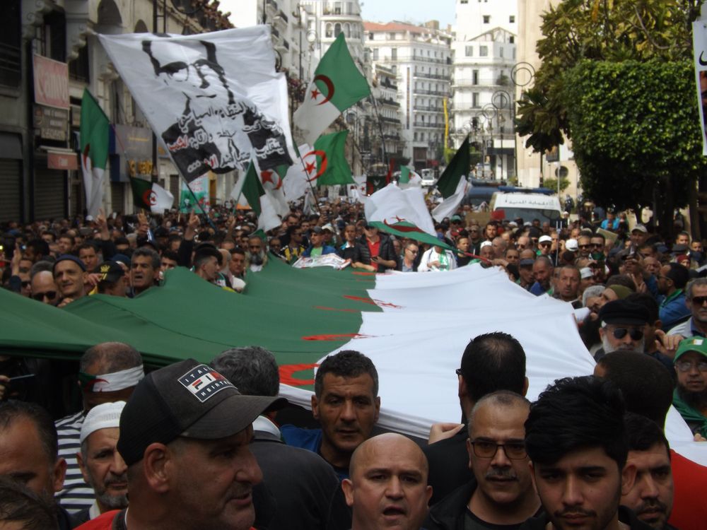 Demonstration in Algiers, Friday 13 March 2020, before lockdown.