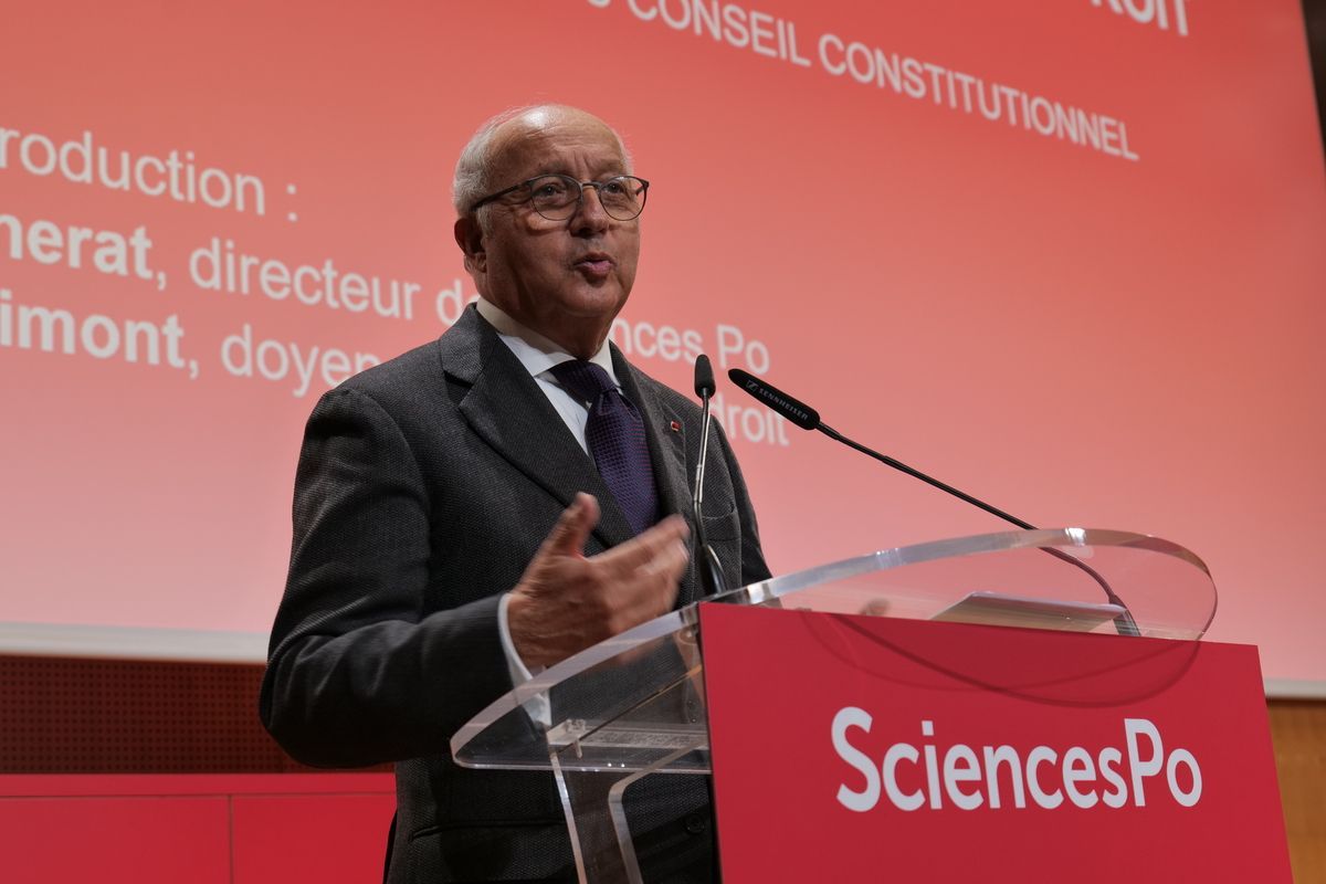 Laurent Fabius en Amphithéâtre Émile Boutmy