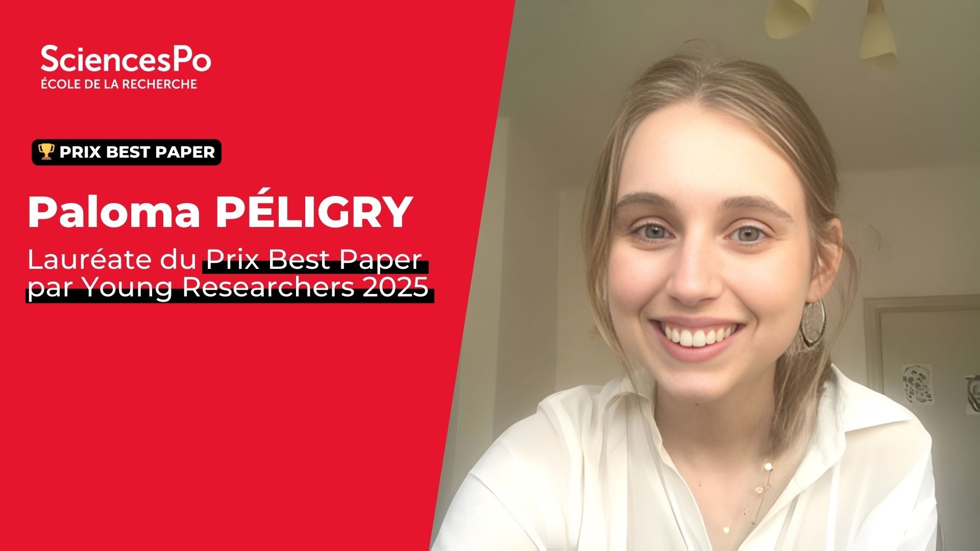 Paloma PÉLIGRY, Lauréate du Prix Best Paper par Young Researchers 2025