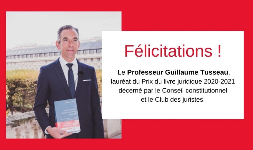 Pr Guillaume Tusseau, Prix du livre juridique 2020-2021