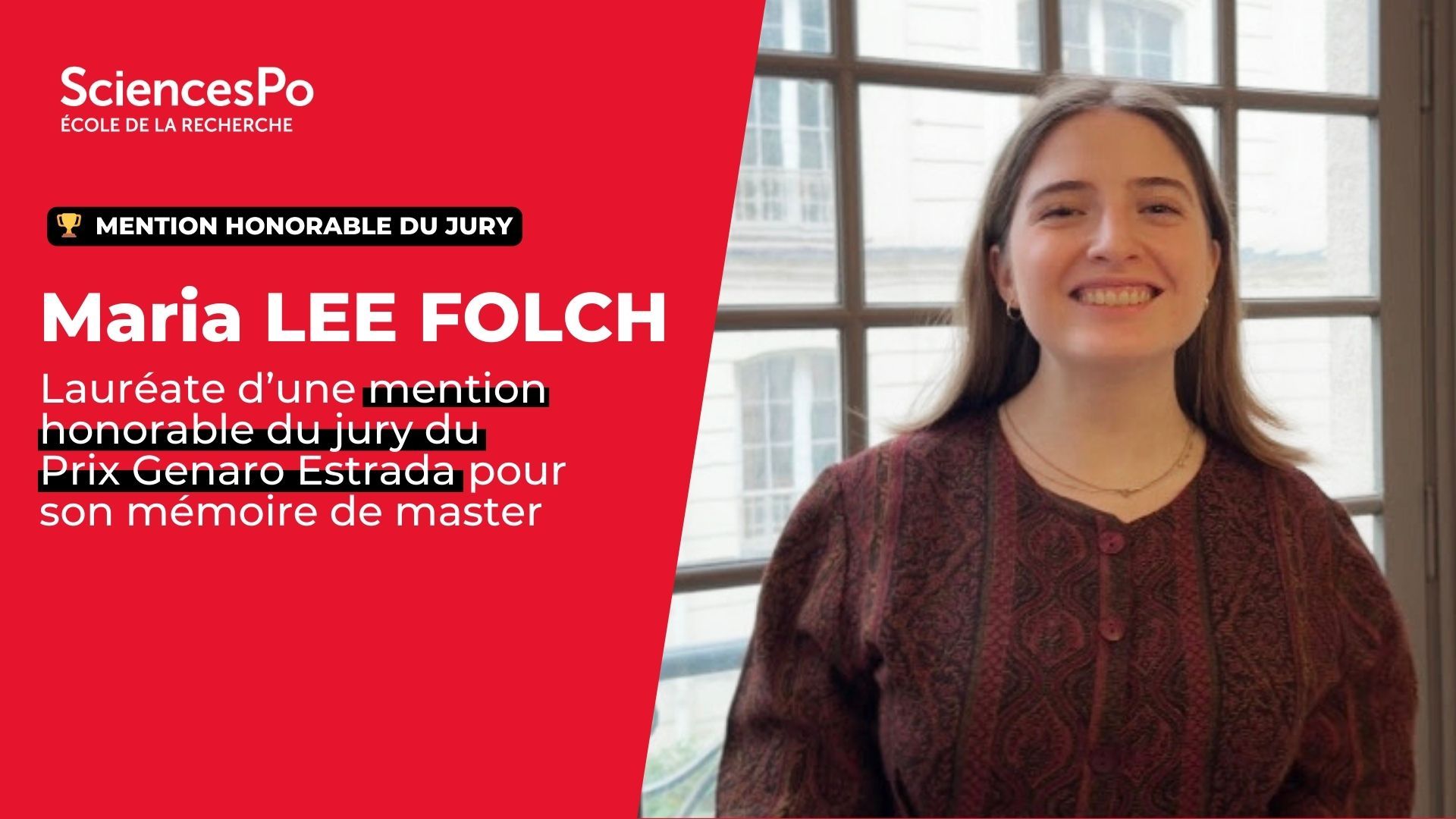 Maria LEE FOLCH, Lauréate d’une mention honorable du jury du Prix Genaro Estrada pour son mémoire de master