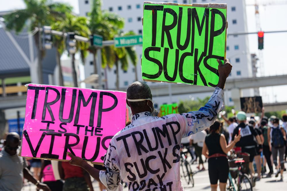 Protests against Trump Miami 2020.