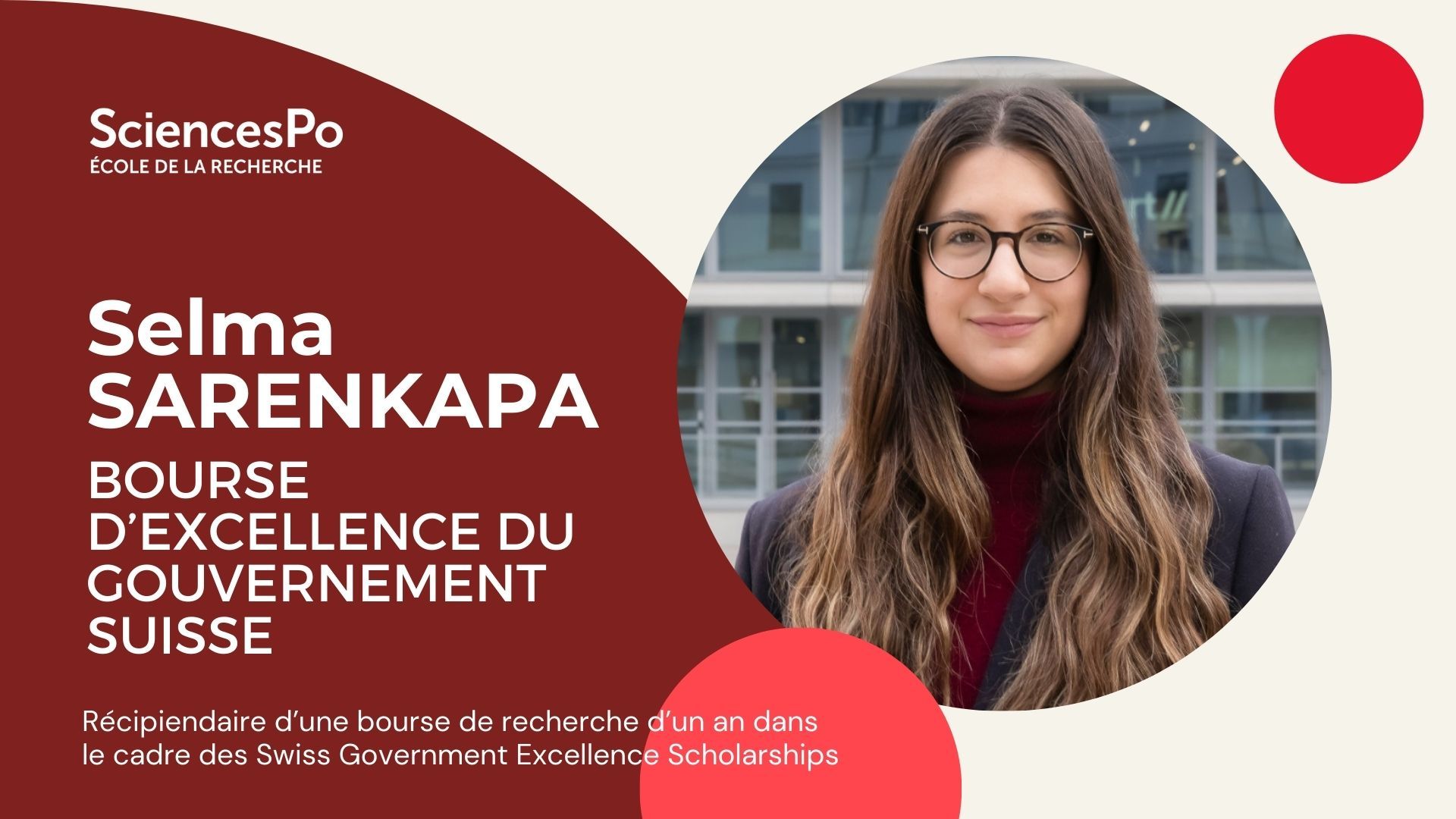 Selma Sarenkapa obtient une bourse d’excellence du gouvernement suisse