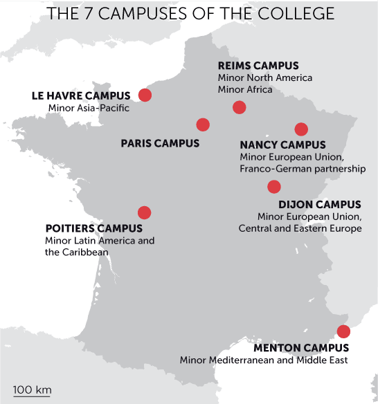 The 7 campuses of the College