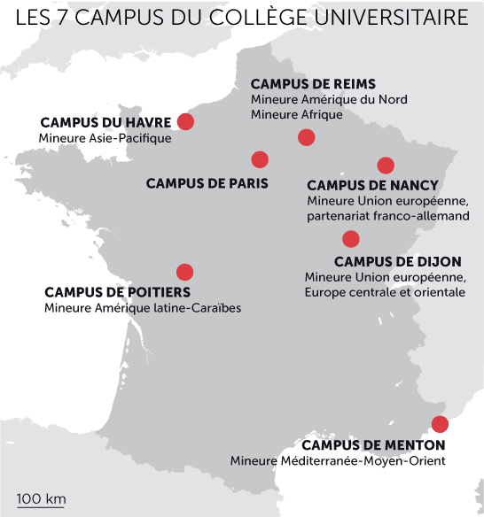 Les 7 campus du Collège universitaire