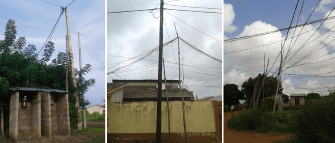 Réseau électrique en “toile d’araignée” dans l’agglomération de Cotonou (Bénin),2017
