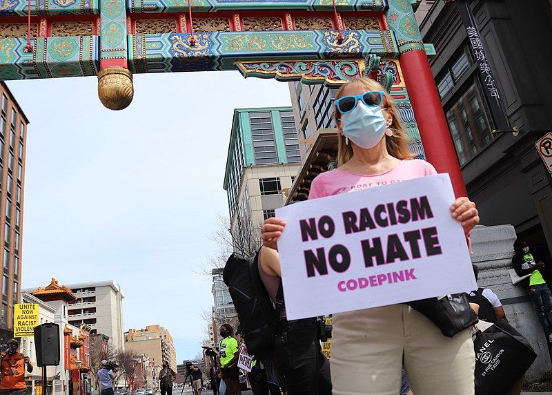 Stop anti-Asian Racism and China Bashing Rally,Chinatown Archway at 7th and H Street, NW, Washington DC, 27 March 2021.