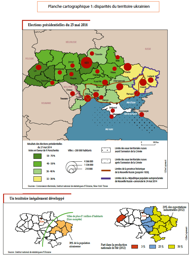 Planche cartographique : disparités du territoire ukrainien