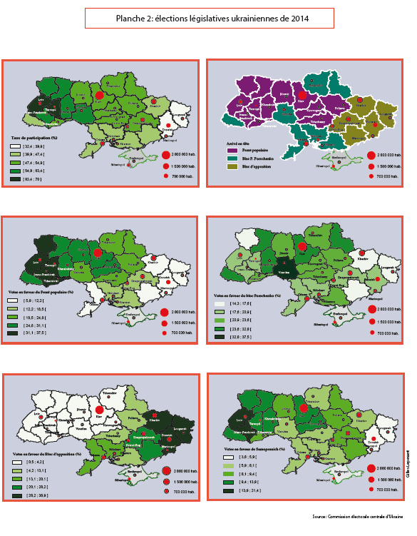 Cartes, élections législatives ukrainiennes de 2014