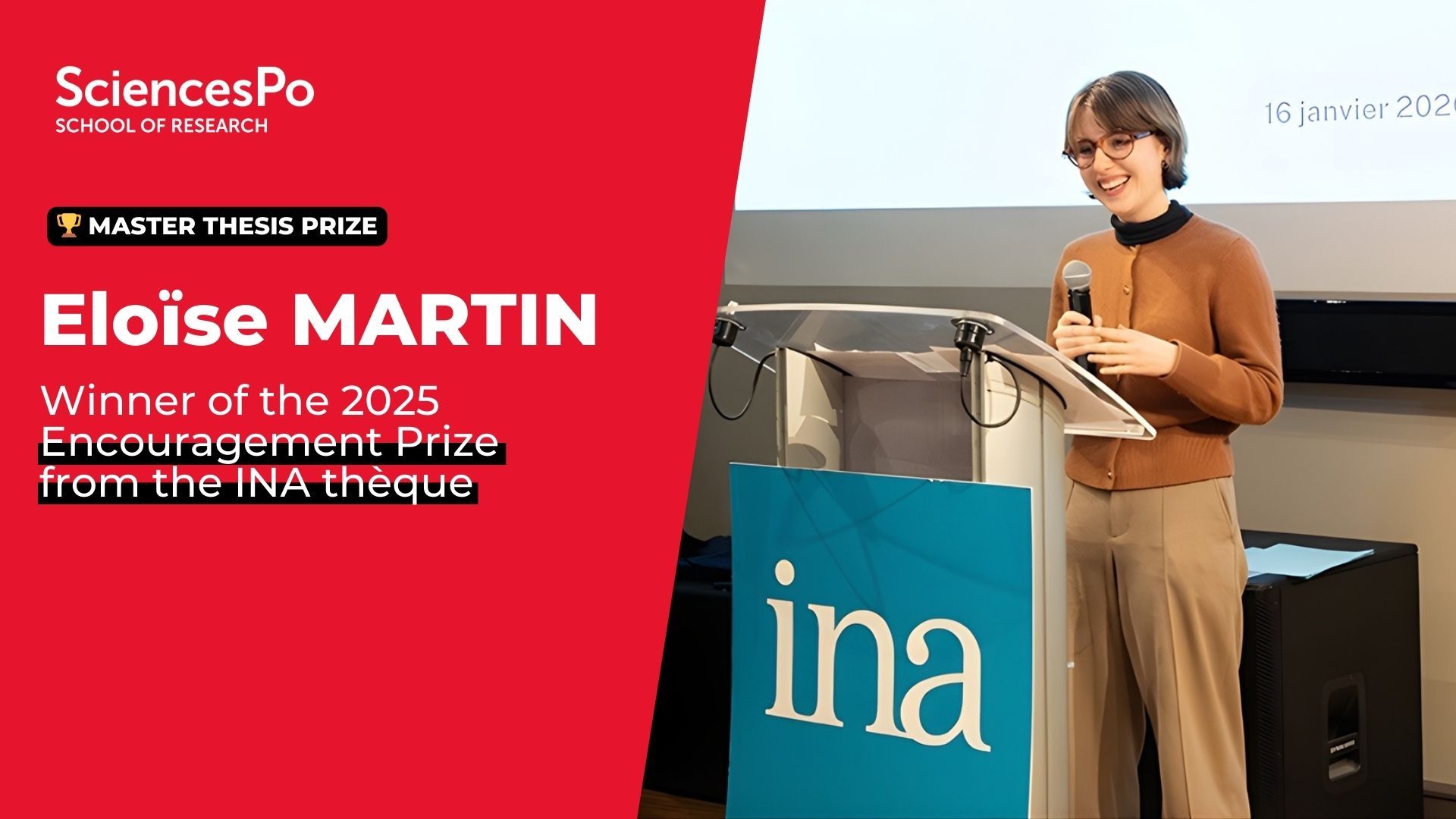 Eloïse MARTIN, Winner of the 2025 Encouragement Prize from the INA thèque