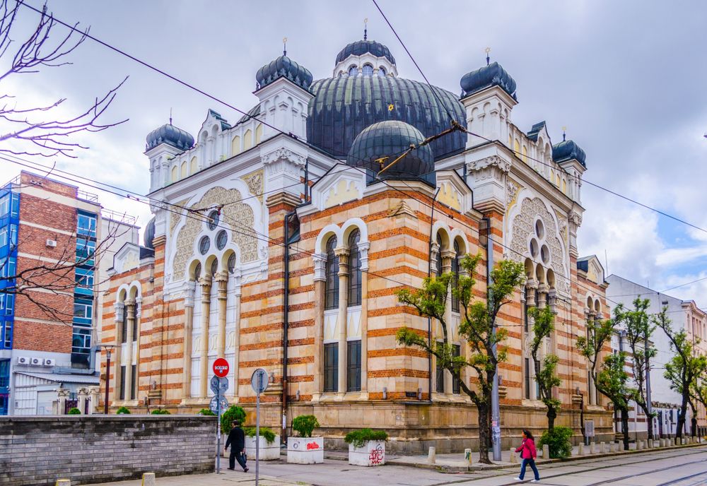 View of a synagogue in Sofia, Bulgaria.