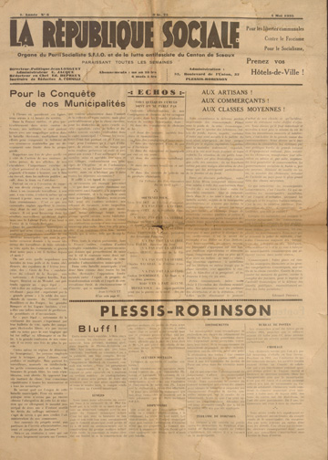 Une de la République sociale, 4 mai 1935