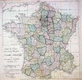 Carte de la France divisée en départements en 1789