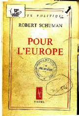 Couverture de l'ouvrage de Robert Schuman : "Pour l'Europe"