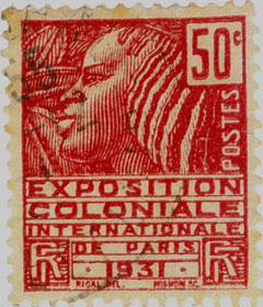 Timbre à l'occasion de l'Exposition coloniale de 1931 à Paris