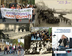 Visuel constitué de photos anciennes et récentes sur le travail des femmes