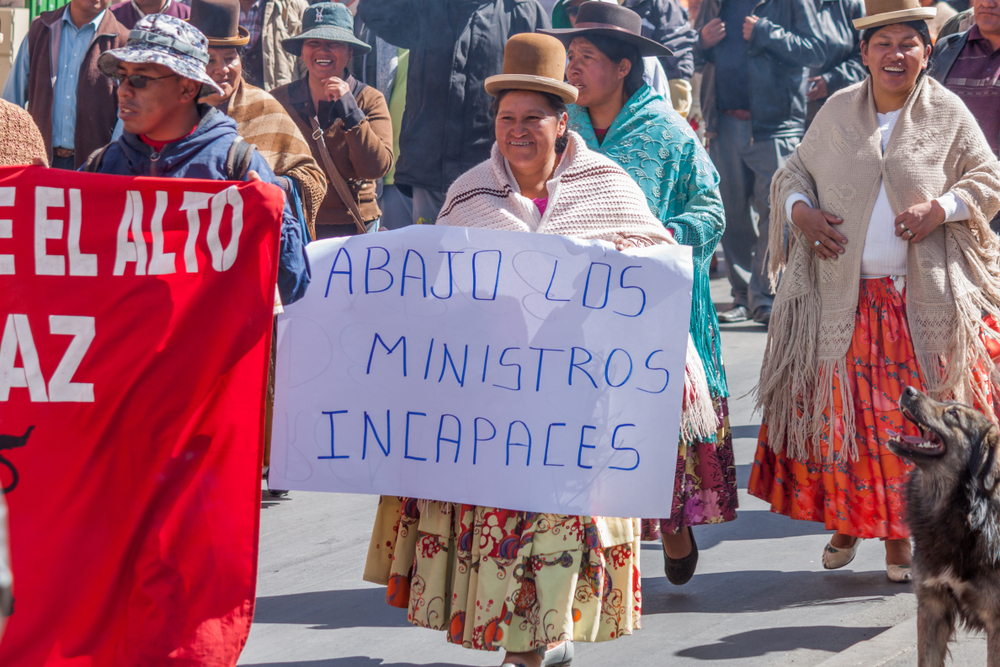 Demonstration in La Paz, Bolivia, 2015. Copyright: Shutterstock