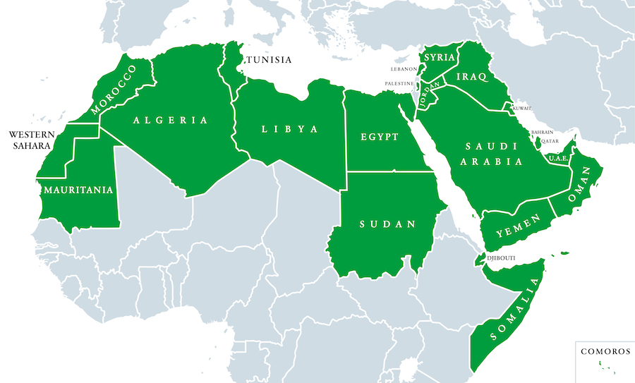 Map of the MENA Region - Copyright: Shutterstock