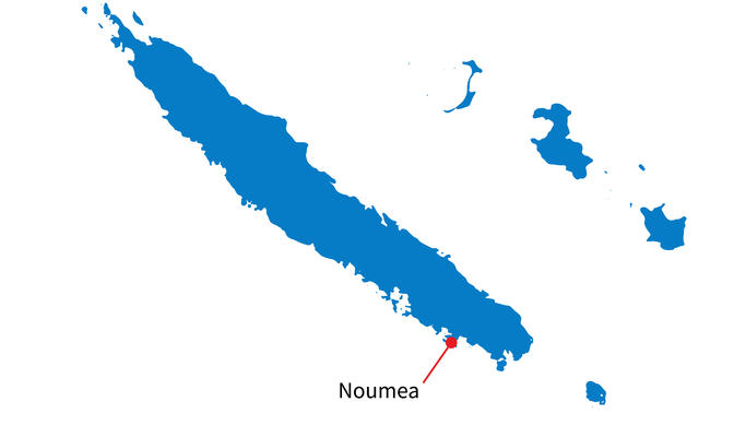 Detailed map of New Caledonia and capital city Noumea