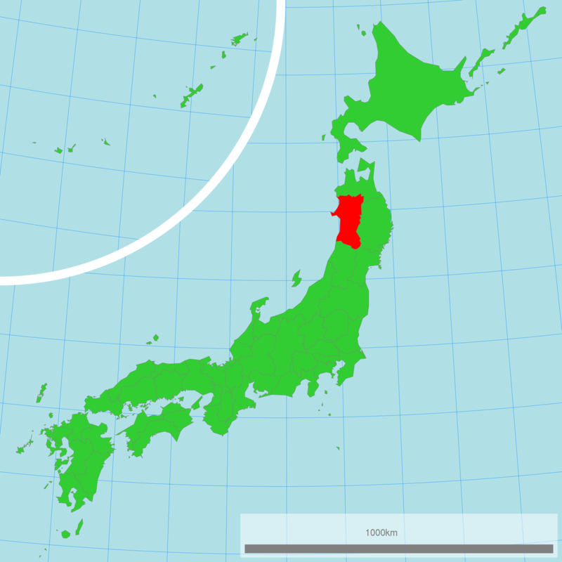 Akita shown in red.