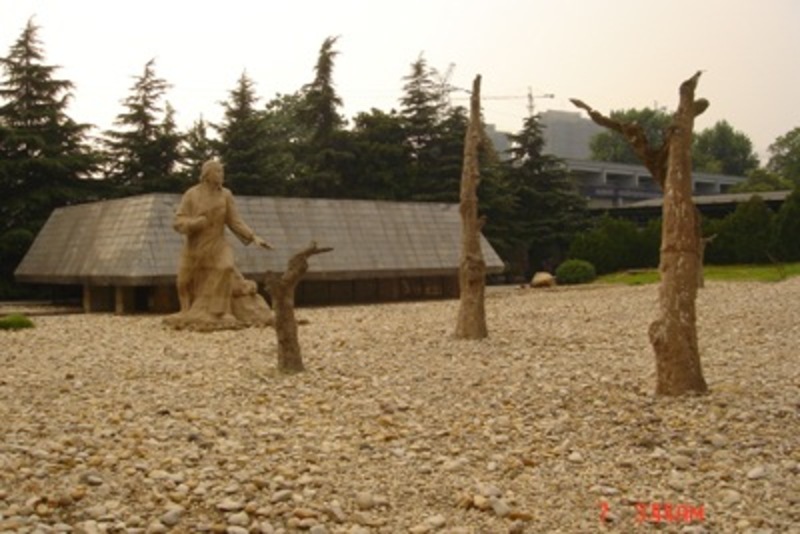 Statue of a mother searching for her child in the graveyard ground part of the Nanjing Massacre Memorial Hall