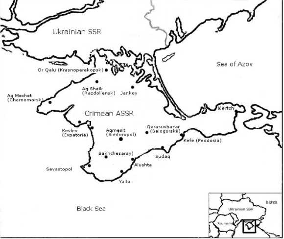 Map of Crimean ASSR