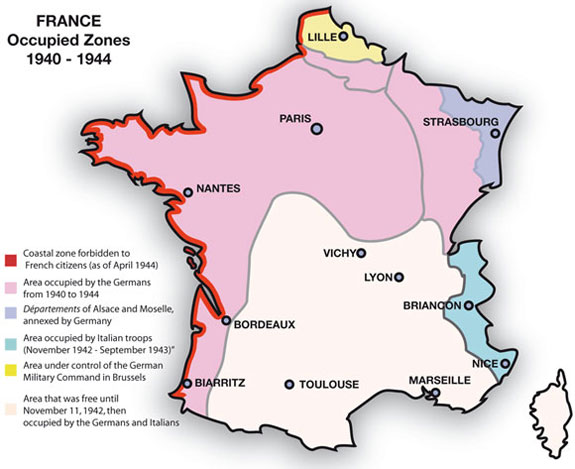 France occupied zones 1940-1944