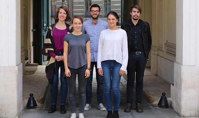 Les nouveaux doctorants de l'OSC : Gaëlle, Pauline, Federico, Marion, Mathieu