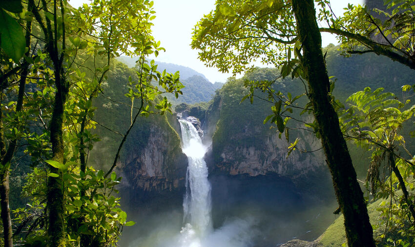 San Rafael Falls. The Largest Waterfall in Ecuador  © 2003-2023 Shutterstock