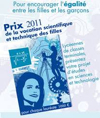 Affiche 2012 "Prix de la vocation scientifique et technique des filles" (PVST. © Ministère des solidarités et de la cohésion sociale