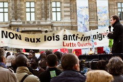 Manifestation contre le projet de loi Hortefeux relatif à la maîtrise de l'immigration, à l'intégration et à l'asile.