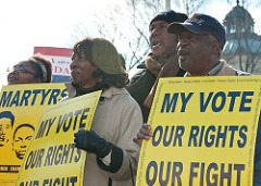 Protect the Voting Rights Act rally at the SCOTUS. 2013. Photo by David Sachs .CC BY-NC-SA 2.0