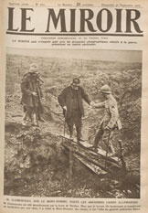 Photo de G. Clemenceau visitant des tranchées sur le front, 1917