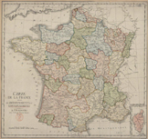 Carte représentant la division de la France en 1791