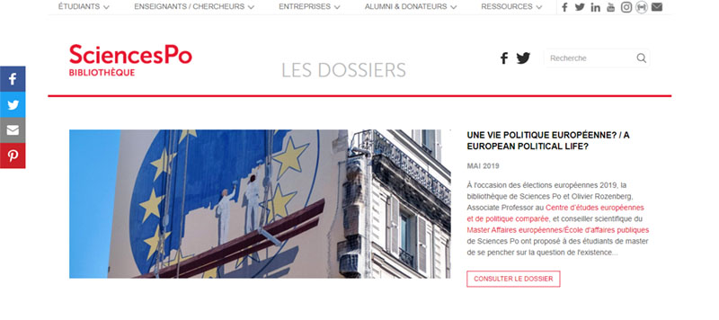 Capture du site des dossiers documentaires