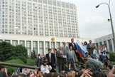 Moscou. Le 19 août 1991, Boris Eltsine s'adresse au peuple du haut d'un tank