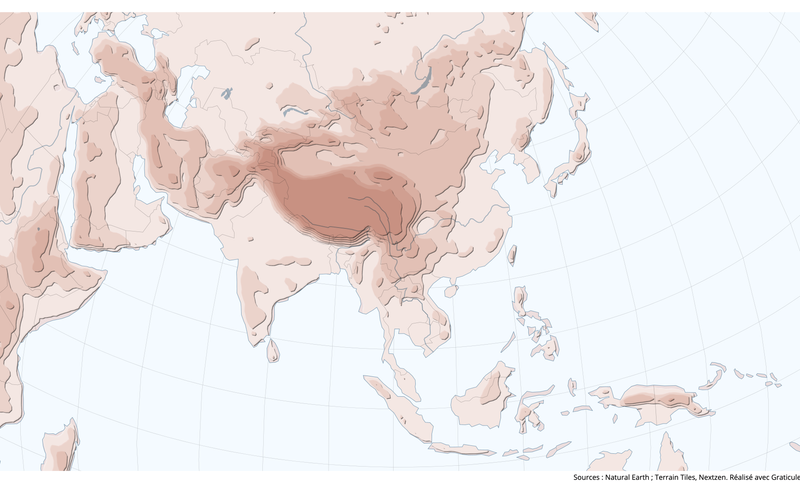 Exemple de fond de carte de l'Asie physique