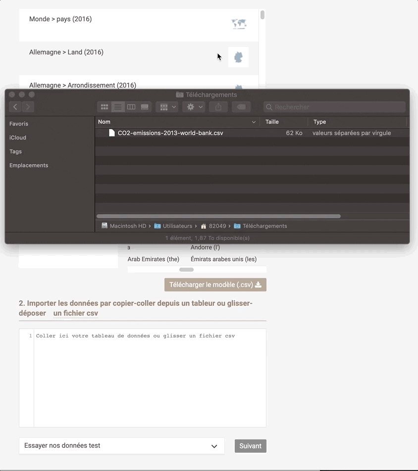 import des données