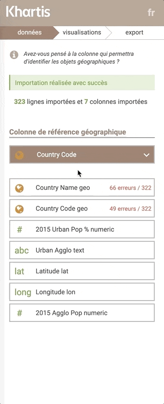 typer les coordonnées