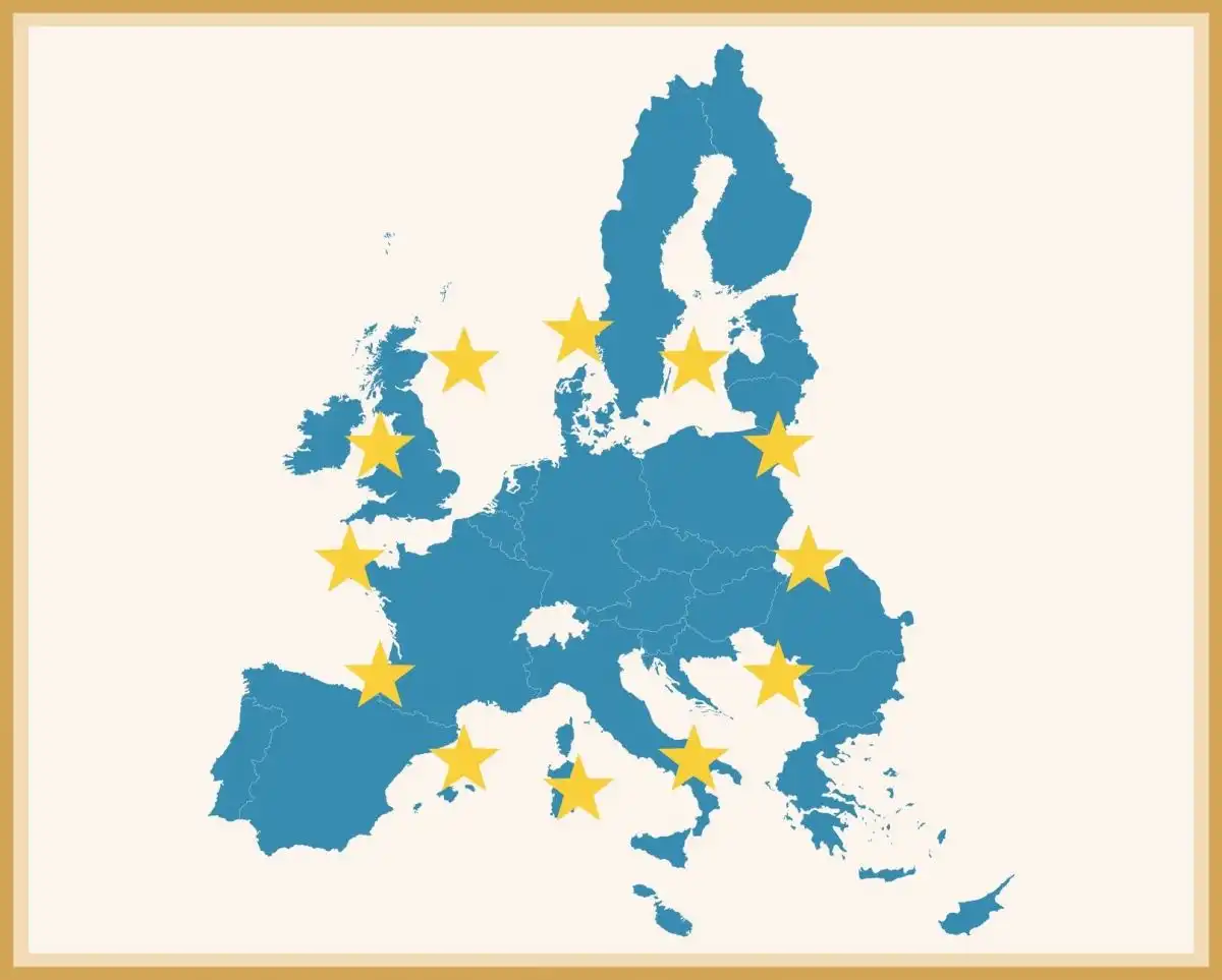 carte vintage de l'union européenne