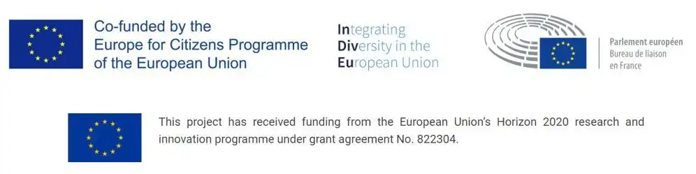 co-funded by the Eurpe for Citizens programme of the EU, Integrating Diversity in the EU, Parlement européen Bureau de liaison en France, This project has received funding from the EU's Horizon 2020 research and innovation programme under grant agreement N° 822304