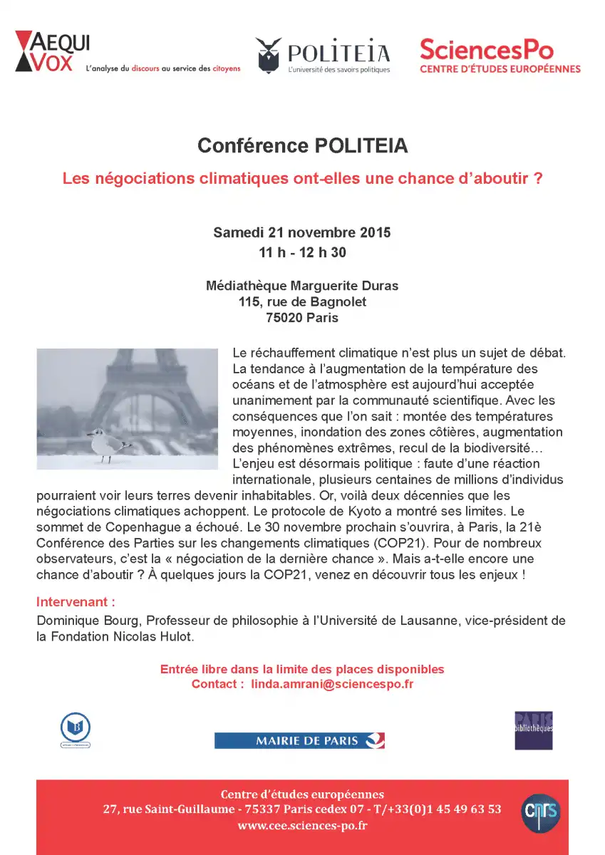 Invitation à la conférence aequivox du 31 octobre 2015