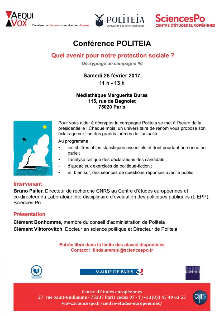 Invitation à la conférence Politeia du 5 décembre 2016