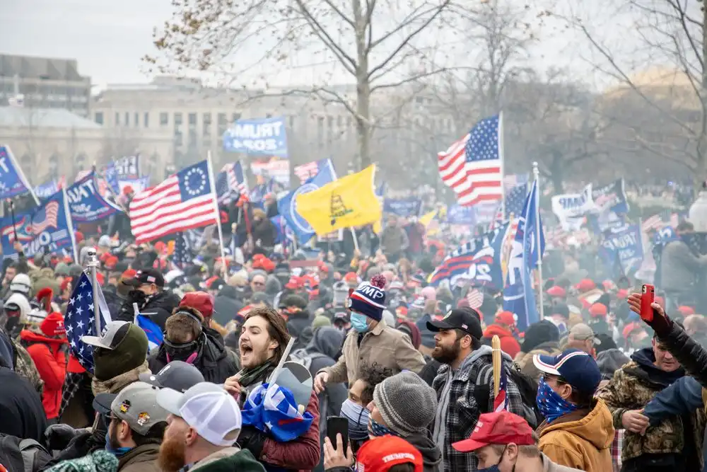 Washington, USA - 06 January 2021. Protestors descend upon Capitol Hill to contest the certification of the Presidential Election.