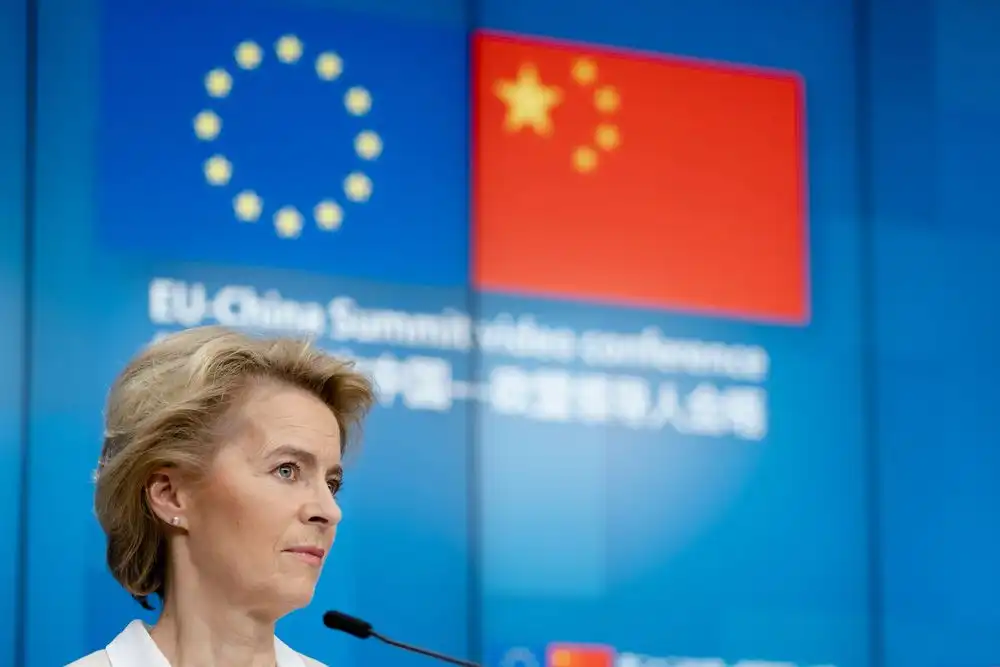 Brusells, Belgium, June 2020. Ursulla von der Leyen during the EU China Summit
